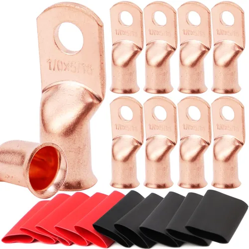 Miniatura 28 de TKDMR - Kit de 264 piezas de extremos de cable de batería, 132 piezas de terminales de anillo de lengüetas de cable de cobre resistentes AWG 8 6 4 2