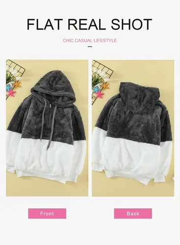 Miniatura 4 de Dokotoo - Sudadera con capucha para mujer, mullida, abrigada, informal, holgada, con bolsillos, ropa de exterior, tallas S-XXL