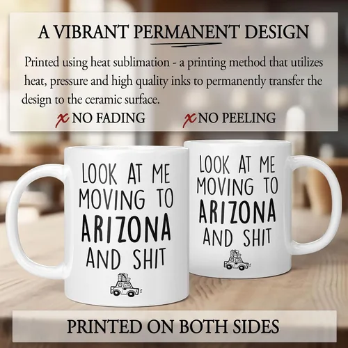 Miniatura 2 de Sweet & Salty Taza con texto en inglés «Look at Me Moving to Arizona», regalos para alguien que se muda fuera del estado, «Welcome Farewell Goodbye