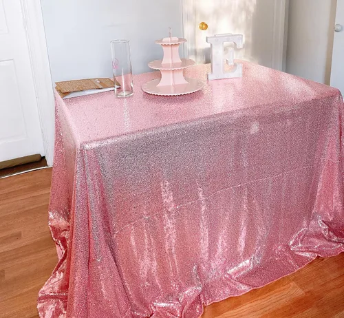 Miniatura 13 de DUOBAO Manteles redondos de lentejuelas naranjas de 72 pulgadas, manteles de lentejuelas para bodas, manteles de lentejuelas redondas, cubierta