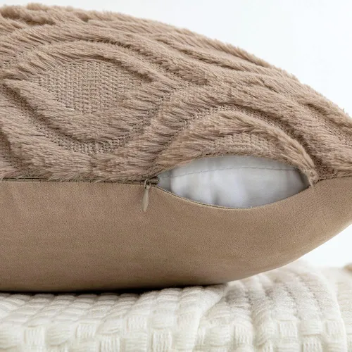 Miniatura 3 de MIULEE - Juego de 2 fundas de almohada de lana sintética suave y afelpada, fundas decorativas de estilo bohemio para sofá, sala de estar, cama, 18 x