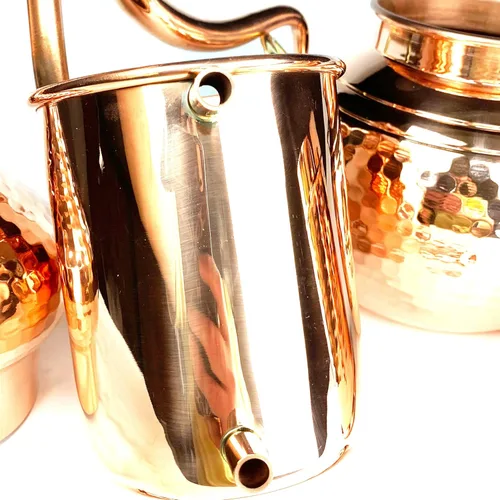 Miniatura 5 de Alambique de whisky alémbico expandible, destilería de cobre de medio litro, 2 litros/8.5 tazas