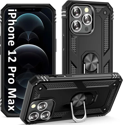 Miniatura 17 de ADDIT i Phone 12 Pro Max - Funda para iPhone 12 Pro Max, con anillo de soporte, soporte ajustable, grado militar, protección resistente, a prueba