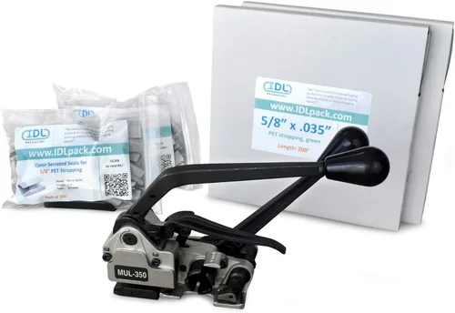 Miniatura 31 de IDL Packaging - PET-B-58-D Kit de flejado de poliéster de 5/8", estándar con dispensador - Todo lo que necesitas para atar un palet