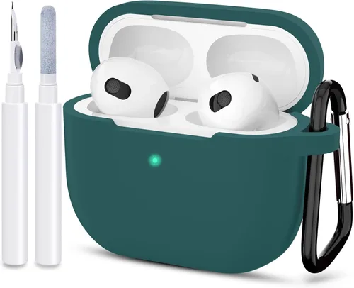Miniatura 27 de Compatible con AirPods 3, funda protectora de silicona para AirPods de tercera generación 2021, carga inalámbrica, azul oscuro