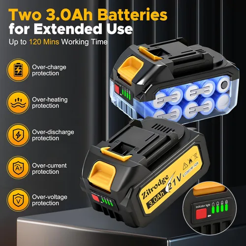 Miniatura 4 de Mini motosierra inalámbrica de 8 y 10 pulgadas, funciona con pilas, motosierra eléctrica 2 en 1, motosierras de batería sin escobillas de mano