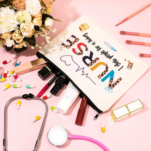 Miniatura 3 de LEIFIDE 24 bolsas de maquillaje para enfermeras, regalos de semana del CNA, regalo de agradecimiento a la enfermera 2026 para mujeres, bolsa