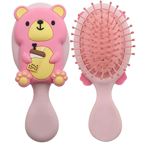 Miniatura 16 de Cepillo de pelo de masaje desenredante para niños pequeños con cojín de aire para cabello fino de niños - rosa 2. Rosa