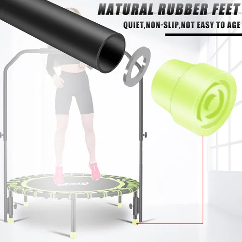 Miniatura 3 de Newan Mini trampolín silencioso de 40" con barra de mango ajustable, trampolín de fitness, reboteador bungee, entrenador de salto cardiovascular