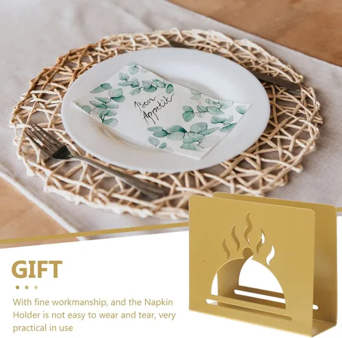Miniatura 9 de Hollow-out Metal Napkin Holder Decorative Napkin Stand Vertical Tissue Organizer for Coffee Shops and Home Kitchen Table, Gold Finish