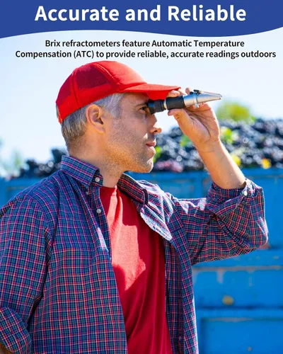 Miniatura 8 de Refractómetro Brix 0-90%, Medidor Refractómetro Brix con ATC, Refractómetro Preciso Azúcar Jarabe de Arce, Refractómetro Brix para Medir