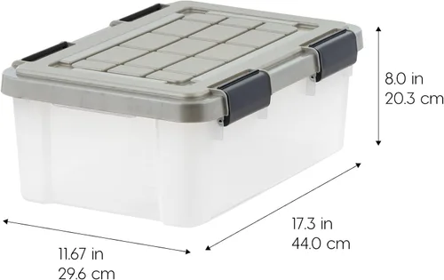 Miniatura 2 de IRIS USA - Contenedores de almacenamiento de 16 cuartos de galón con tapa de sello de junta, paquete de 3 - Sin BPA, contenedores de mudanza