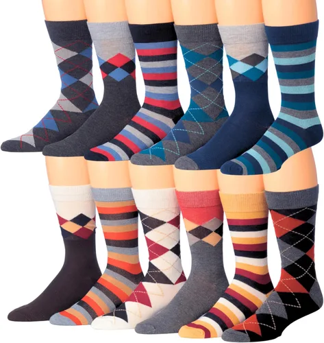 Miniatura 12 de JAMES FIALLO Calcetines de vestir para hombre, calcetines de vestir para hombre, estilo casual, coloridos, divertidos, novedosos, a la moda, paquete