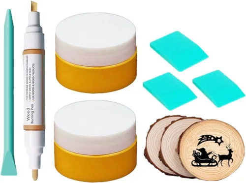 Miniatura 8 de JAJADO Pasta para Quemar Madera y Mini Espátula, Gel para Quemar Madera de 4 OZ para Lienzo, Mezclilla, Tablero de Madera para Manualidades, Pasta