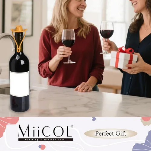 Miniatura 6 de Miicol Tapones de vino, tapón Prosecco, tapón de silicona para botella de vino, tapón de champán con sombrero de vaquero, accesorios de vino, regalo