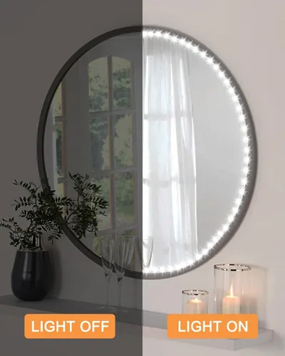 Miniatura 6 de Daymeet Luces LED de espejo de tocador con sensor de movimiento, luces LED activadas por movimiento de 4m para espejo, luces de tira flexibles