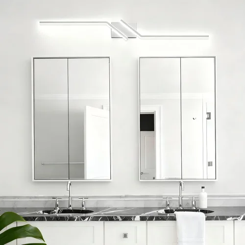 Miniatura 30 de Luz de tocador de baño negra de 32 pulgadas, LED moderna, 3CCT, regulable, 24 W, luminarias de baño sobre espejo 3000 K/4500 K/6000 K, 3