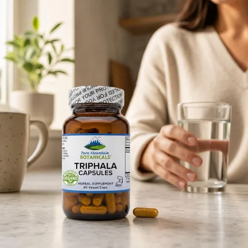 Miniatura 5 de Pure Mountain Botanicals Triphala Cápsulas 90 cápsulas veganas kosher ahora con 500 mg mezcla orgánica de fruta india Amla
