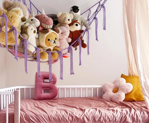 Miniatura 2 de Hamaca o Red de Almacenamiento para Animales de Peluche - Red de Hamaca para Juguetes para Rincón de Animales de Peluche - Organizador Colgante