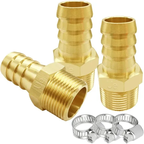 Miniatura 16 de Uenede 6 accesorios de púas de manguera de latón de 1/2 pulgada NPT macho a 1/2 pulgadas, conector adaptador de púas incluye 6 abrazaderas de acero