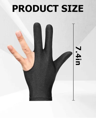 Miniatura 2 de Guantes de billar universales para hombres y mujeres, 10 unidades, con 3 dedos, elásticos, transpirables, para mano izquierda y derecha, 10