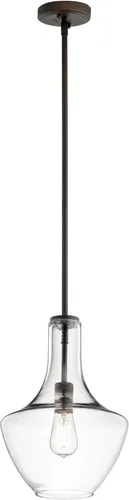 Miniatura 10 de Kichler Everly Colgante de 1 Luz en Acabado Negro Rico, para Sala de Estar, Comedor y Cocina, 100 Vatios, (15.25" A x 10.5" Diá), 42141BK