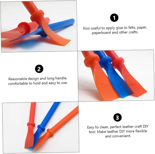 Miniatura 2 de EXCEART 2 Unidades Pp Copolímero mano pegamento herramienta de pintura pegamento frotis aplicador cepillo para manualidades de bricolaje 6 unids*2
