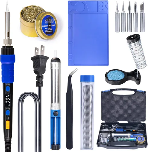 Miniatura 5 de Kit de soldador YIHUA 928D, soldador de 65 W, totalmente digital, pantalla °F/°C, control de temperatura, precisión 194~896℉ - Kit de soldadura