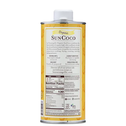 Miniatura 2 de La Tourangelle, aceite de coco orgánico, mezcla única de aceite de girasol orgánico alto en oleico y aceite de coco refinado orgánico, para cocinar