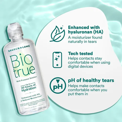 Miniatura 4 de Biotrue Solución para Lentes de Contacto, Solución Multiusos para Lentes Blandos, Limpia, Desinfecta, Elimina la Acumulación de Proteínas, Suciedad