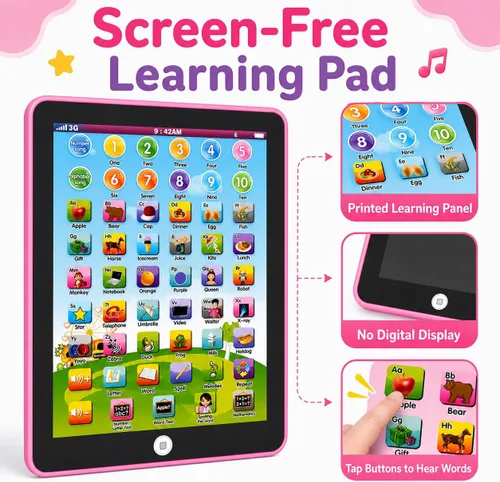 Miniatura 3 de Tableta para niños, almohadilla de aprendizaje, con 6 juegos para aprender música, palabras, letras de aprendizaje, alfabeto, tableta educativa