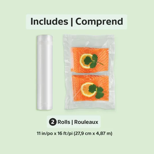 Miniatura 6 de Rollo de bolsas transparentes para cocina FoodSaver de 11 pulgadas., Transparente