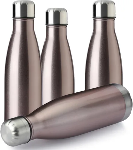 Miniatura 38 de MEWAY Botella de agua deportiva de 17 onzas con aislamiento al vacío, de acero inoxidable, a prueba de fugas, doble pared en forma de cola, mantiene