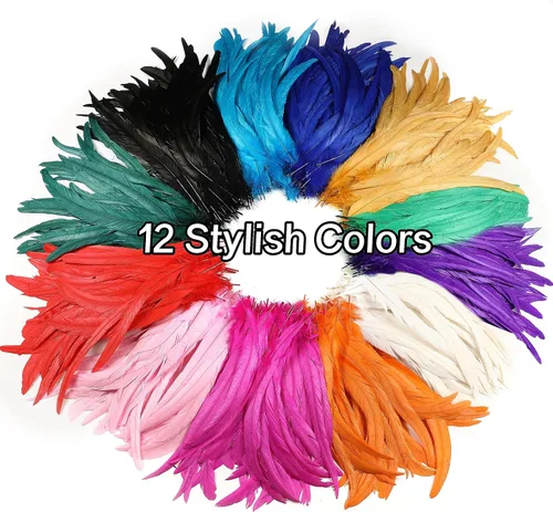 Miniatura 4 de Holmgren Plumas de Cola de Gallo Color Blanco Hueso - 60 piezas Plumas de Cola de Gallo Grandes de 12-14 pulgadas al Por Mayor para Manualidades
