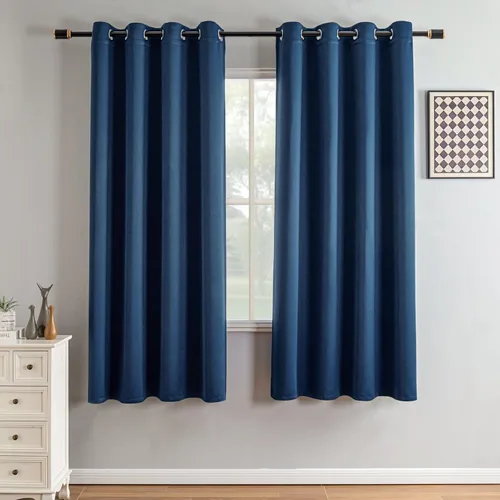 Miniatura 42 de IGEMAEVE Cortinas 100% opacas de 108 pulgadas de largo para dormitorio, juego de 2 paneles de cortinas opacas con bolsillo para barra y pestaña