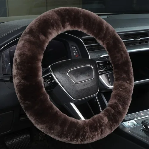 Miniatura 18 de OGLAND - Funda para volante de automóvil de lana de oveja esponjosa suave y esponjosa para vehículo automotriz universal, para mujer y hombre, 14