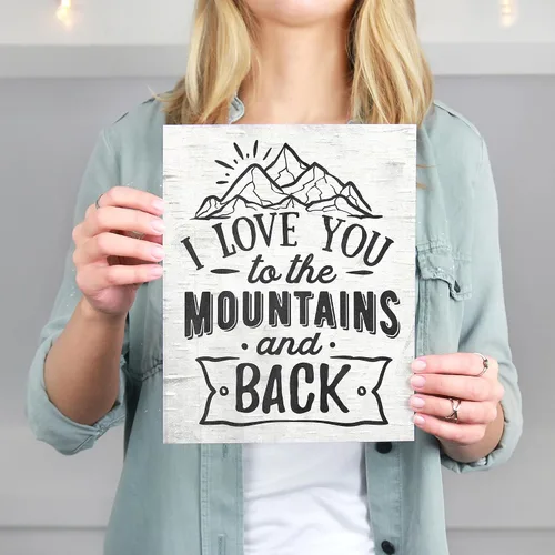 Miniatura 3 de Impresión artística con texto en inglés "I Love You To The Mountains And Back", sin marco, 8 x 10 pulgadas, decoración de pared inspiradora