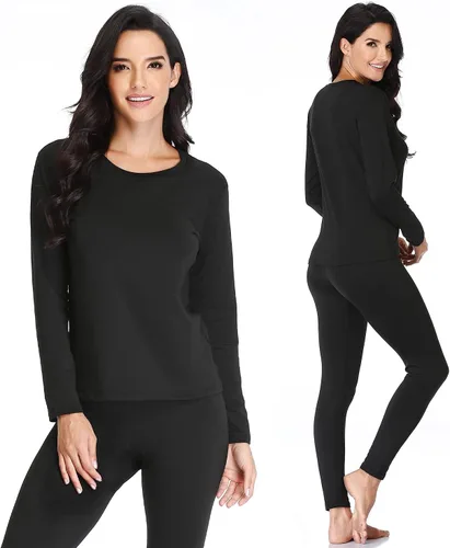 Miniatura 2 de Conjunto de ropa interior térmica para mujer con forro polar ligero y ultrasuave, conjunto de John largo, capa base de esquí