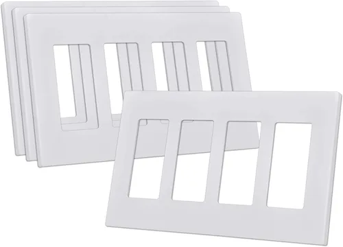 Miniatura 9 de CML - Placa de pared decorativa sin tornillos de 3 segmentos, paquete de 2 cubiertas para interruptores de luz, cubierta de receptáculo de toma