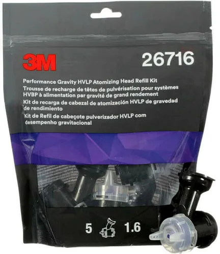 Miniatura 24 de 3M Performance Gravity HVLP Kit variado de cabezales atomizadores, 26730, tamaños 1.2, 1.3, 1.4, 1.6, 1.8, 2.0, para usar pistola pulverizadora