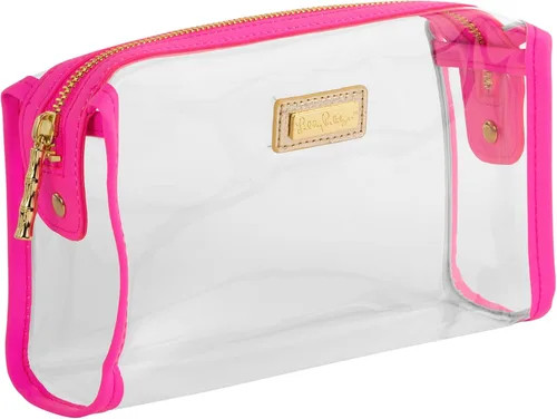 Lilly Pulitzer Bolsa transparente con cremallera, bonito estuche para adultos, neceser de viaje, bolsa pequeña para suministros, maquillaje o