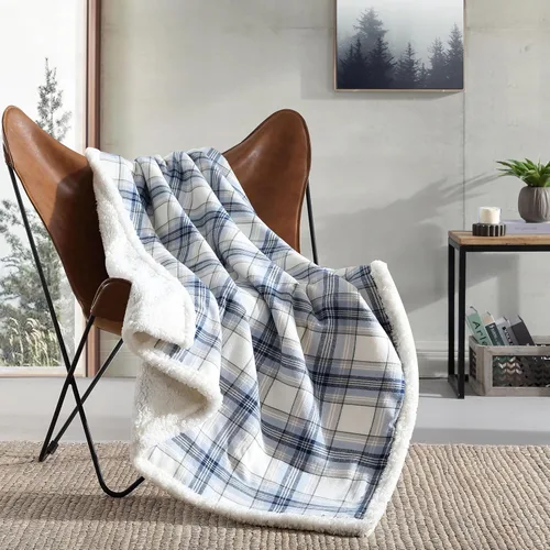 Miniatura 2 de Eddie Bauer - Manta, ropa de cama reversible de sherpa y forro polar cepillado súper suave, mantas de arrullo para sofá, ideal para descansar