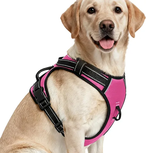 Miniatura 80 de Arnés para perro sin tirones, chaleco reflectante ajustable y acolchado para mascotas con asa de fácil control, fácil de llevar con nudo elegante