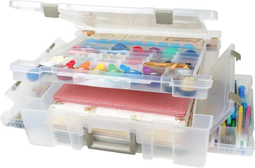 Miniatura 7 de ArtBin 6981AB Super Satchel Deluxe Base dividida, organizador grande portátil de arte y manualidades con cajones, [1] estuche de almacenamiento