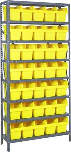 Miniatura 128 de Quantum QSBU-245BK Heavy Duty Shelving Unit with (7) Shelves and (24) QUS245 Black Bins for Garage Warehouse Storage Distribution 400 lb Load