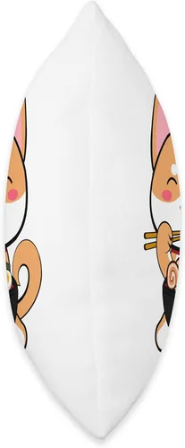 Miniatura 2 de jovy fits Kawaii Shiba Inu Eating Ramen Bonita almohada de regalo de anime japonés, 16 x 16 pulgadas, multicolor