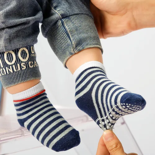 Miniatura 4 de Sosenfer Calcetines antideslizantes para niños pequeños con pinzas, 5-10 pares de calcetines antideslizantes para bebés de 1 a 7 años, hechos
