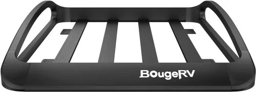 BougeRV Cesta de techo de aluminio antioxidante de 47 x 40 x 8 pulgadas, ligera, universal, con carenado de viento, portaequipajes para SUV y