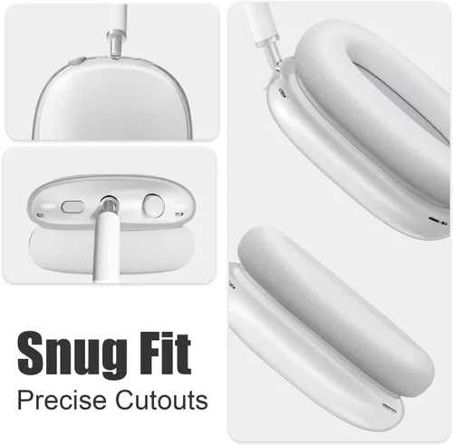 Miniatura 3 de VICHYIE Funda para AirPods Max, funda transparente de TPU suave antiarañazos, accesorios transparentes para auriculares Airpods Max (transparente)