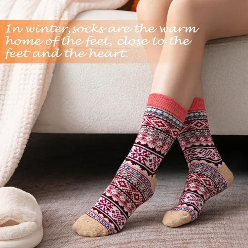 Miniatura 5 de Nimalpal Wool Socks 5 Pairs - Wool Socks for Women Boot Socks Soft Crew Socks